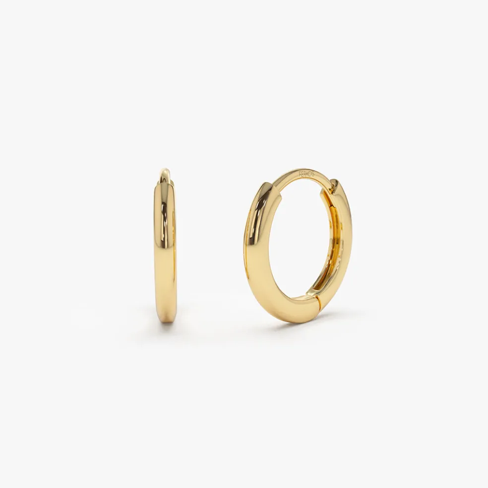 14k Gold Mini Plain Huggies