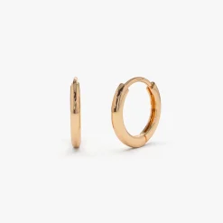14k Gold Mini Plain Huggies
