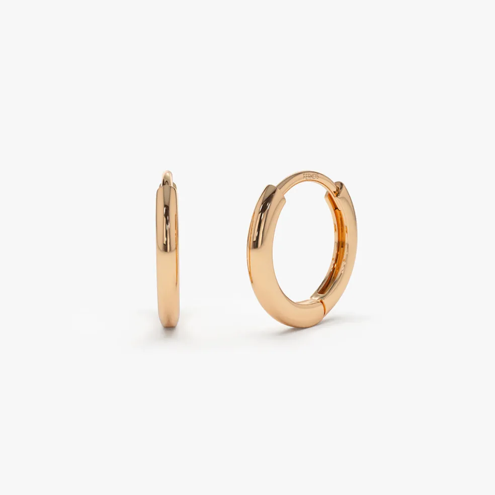 14k Gold Mini Plain Huggies