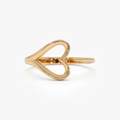 14k Gold Minimalist Heart Outline Band