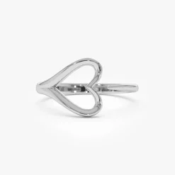 14k Gold Minimalist Heart Outline Band