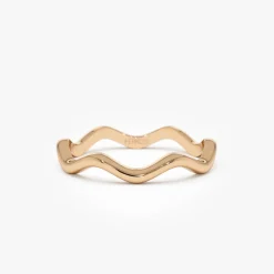 14k Gold Minimalist Wave Ring