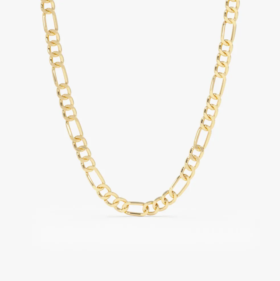 14k Gold 3MM Figaro Chain Necklace