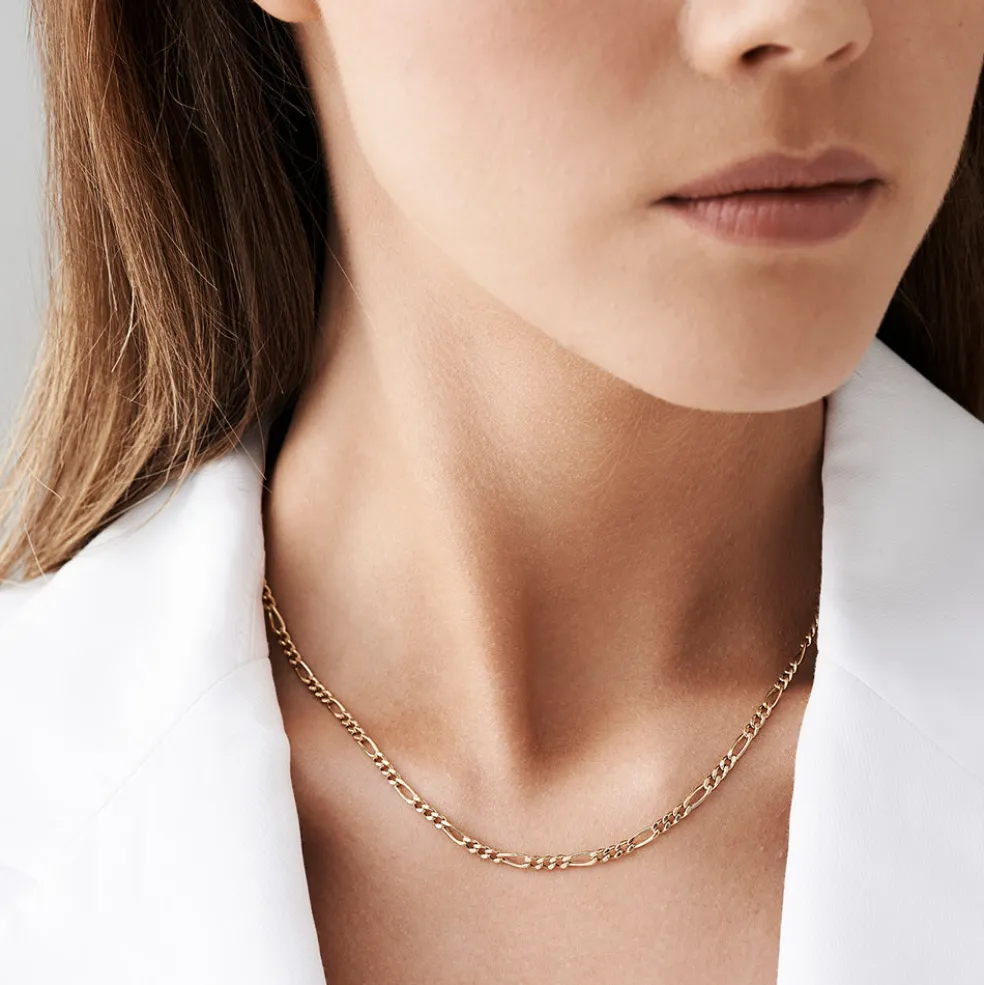 14k Gold 3MM Figaro Chain Necklace