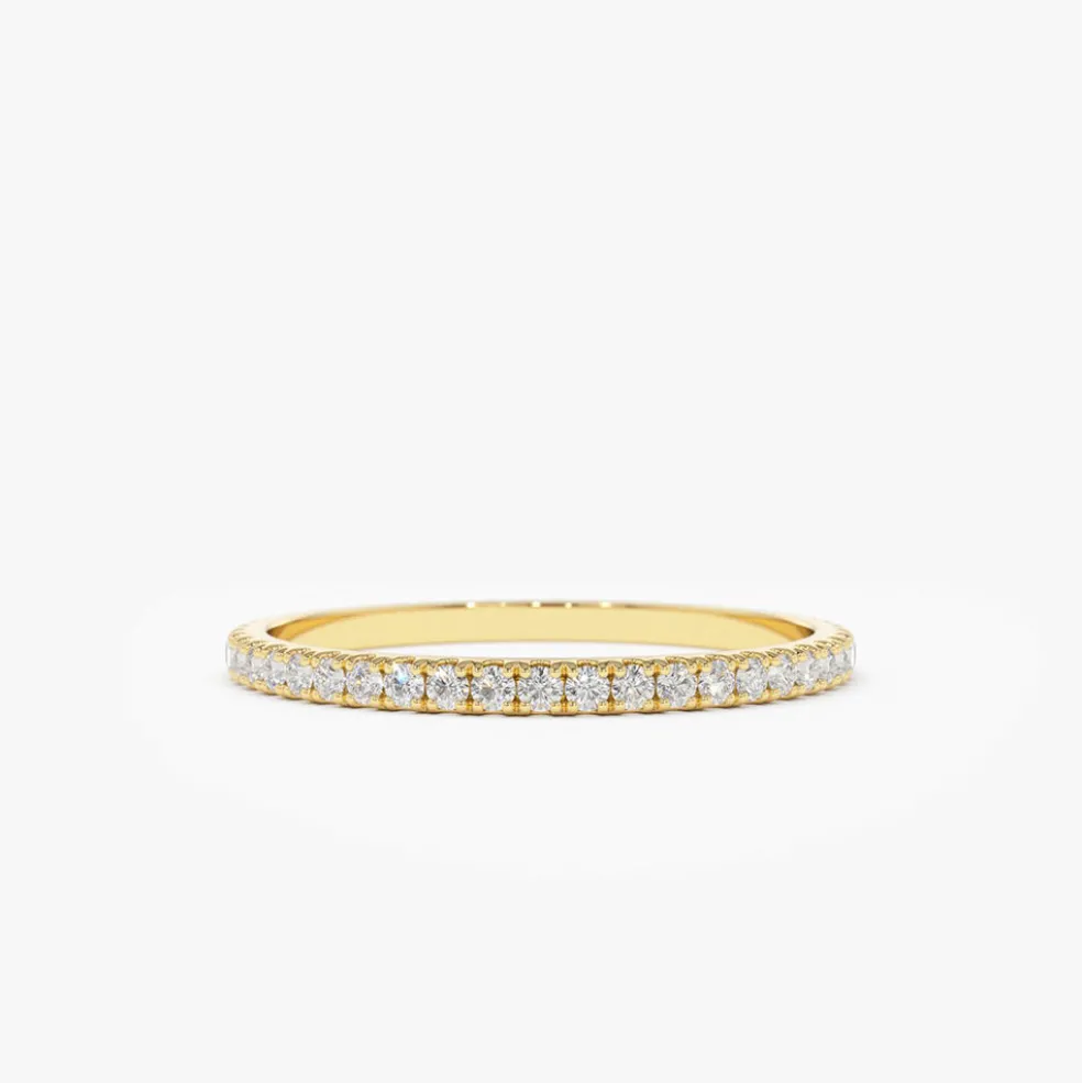 14K Gold 1.5MM Full Eternity Diamond Ring