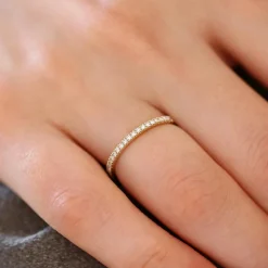 14K Gold 1.5MM Full Eternity Diamond Ring
