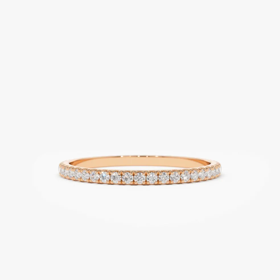 14K Gold 1.5MM Full Eternity Diamond Ring