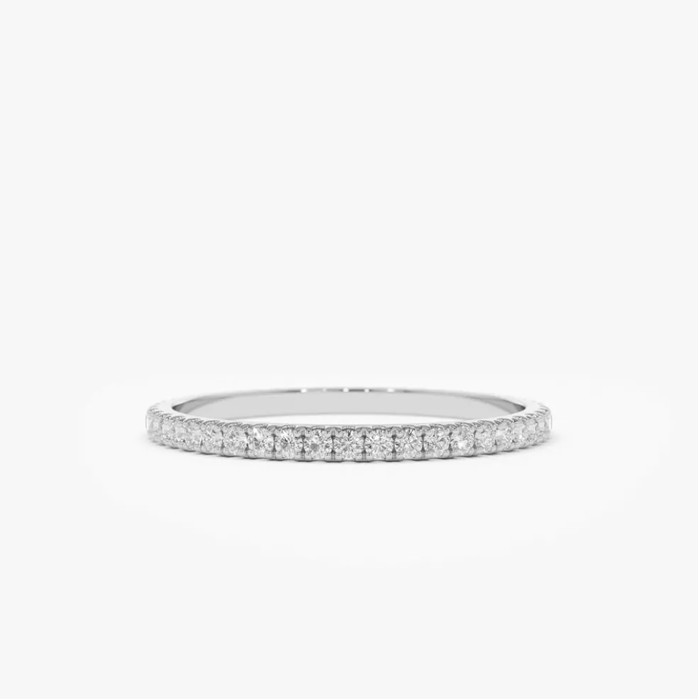 14K Gold 1.5MM Full Eternity Diamond Ring