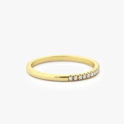 14K Gold 1.5MM Half Eternity Diamond Ring