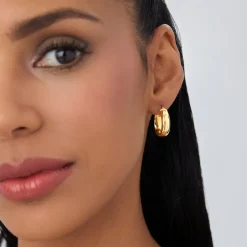 14k Gold 6MM Wide Hoops