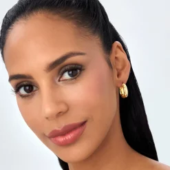 14k Gold 6MM Wide Hoops