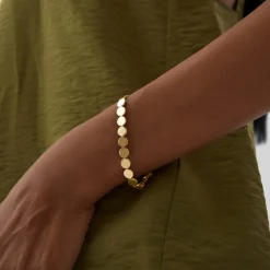 14K Gold 6.5MM Wide Round Link Bracelet
