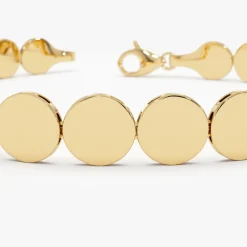 14K Gold 6.5MM Wide Round Link Bracelet