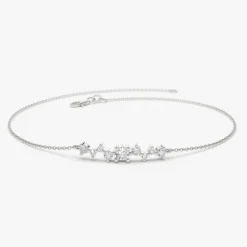 14K Gold Multi Diamond Cluster Bracelet