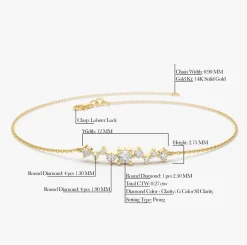 14K Gold Multi Diamond Cluster Bracelet