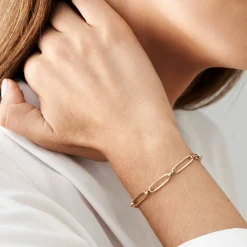 14k Gold Oval Link Chain Bracelet