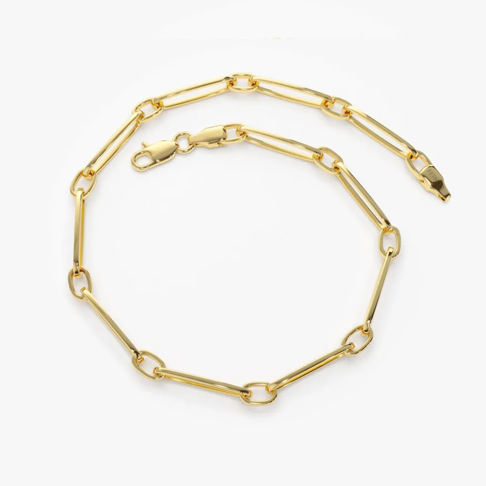 14k Gold Oval Link Chain Bracelet