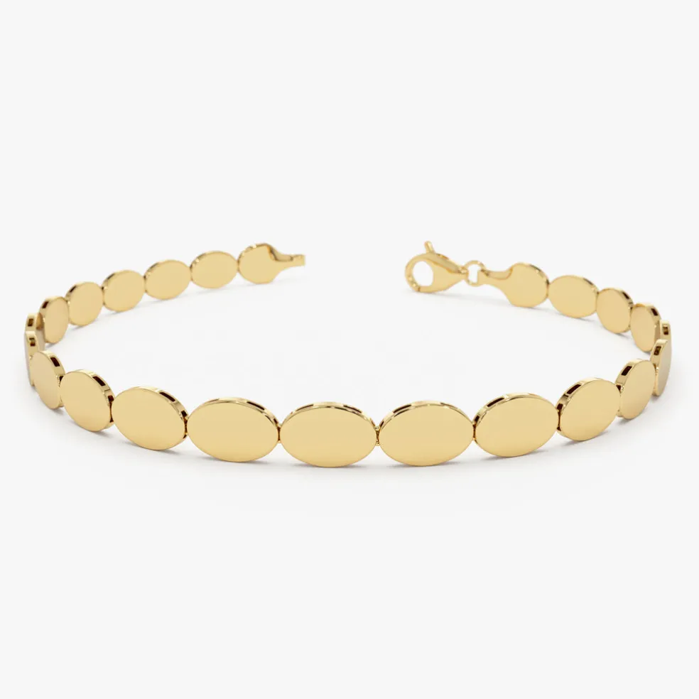 14k Gold Oval Link Stacking Bracelet