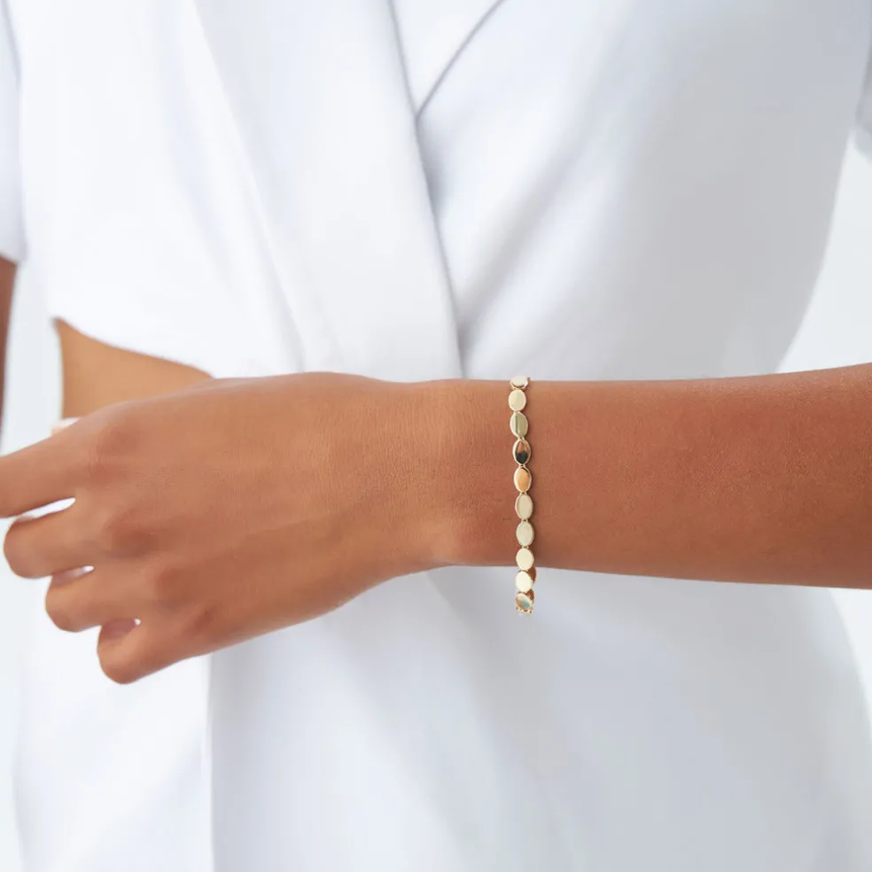 14k Gold Oval Link Stacking Bracelet