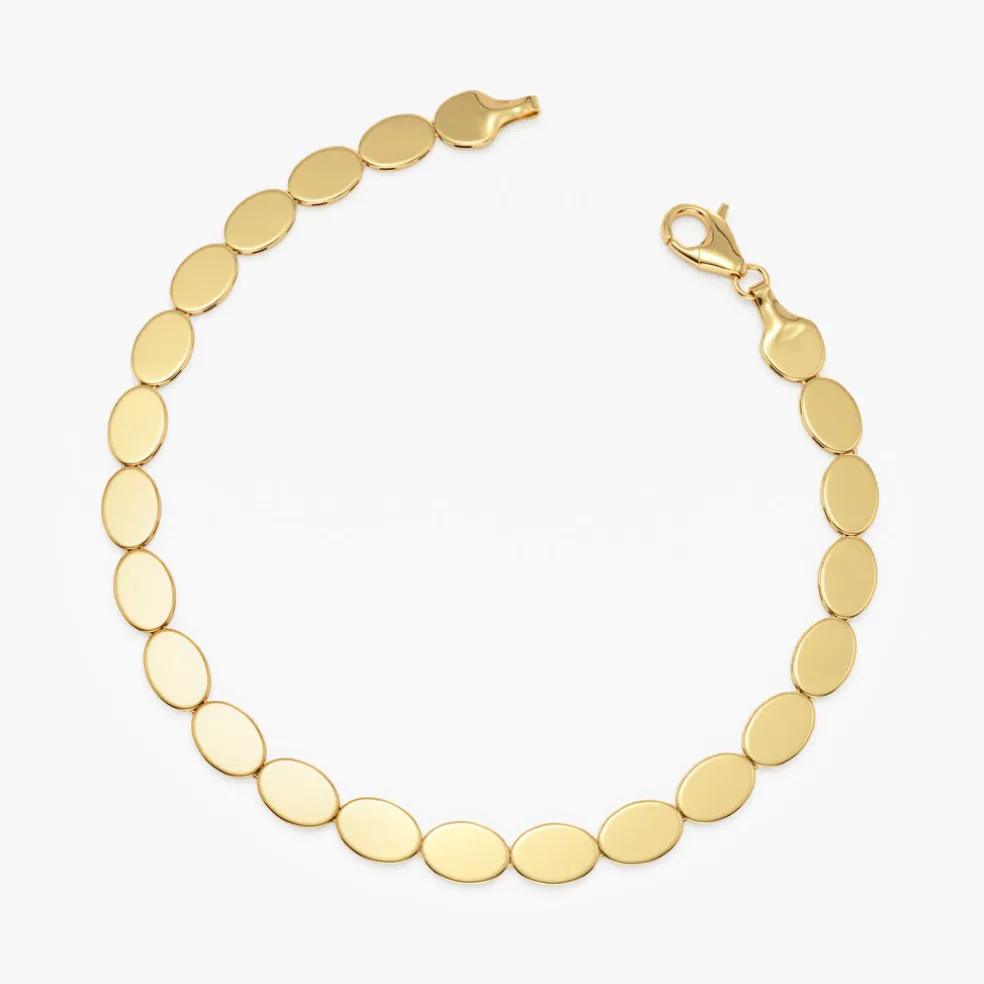 14k Gold Oval Link Stacking Bracelet