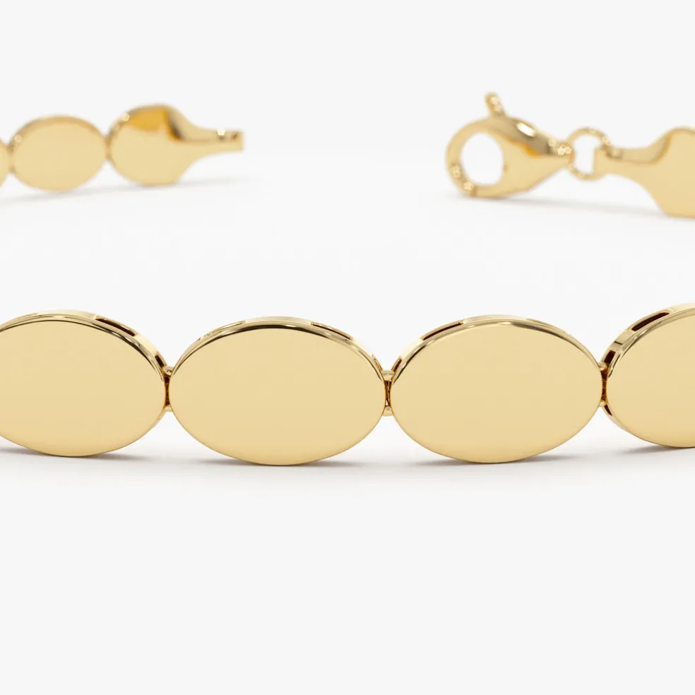 14k Gold Oval Link Stacking Bracelet