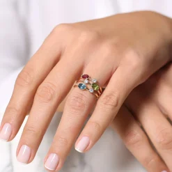 14k Gold Oval London Blue Topaz and Diamond Ring