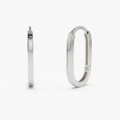 14k Gold Paperclip Hoop Earrings
