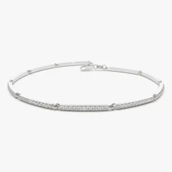 14k Gold Pave Stackable Diamond Bar Bracelet