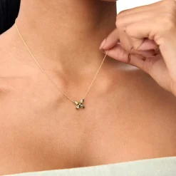 14K Gold Peridot Butterfly Necklace