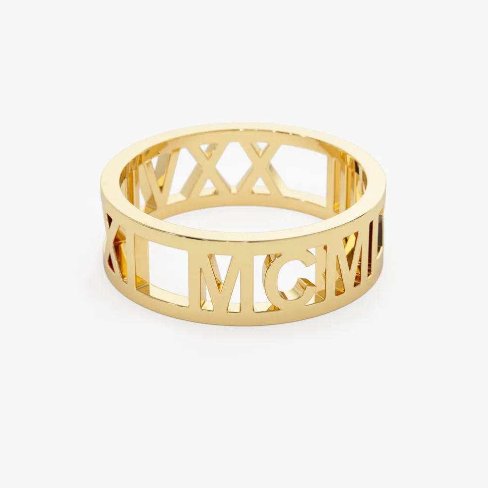 14K Gold Personalized Roman Numeral Ring