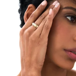 14k Gold Puffy Gold Band