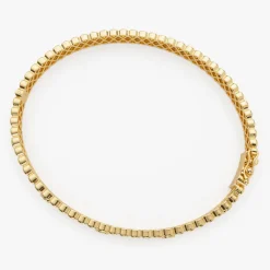 14k Gold Ribbed Diamond Bangle Bracelet