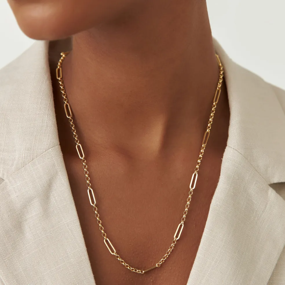 14K Gold Rolo Paperclip Chain Necklace