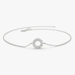 14K Gold Round Pave Diamond Bracelet