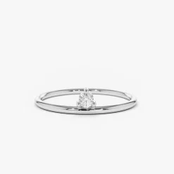 14K Gold Single Floating Diamond Ring