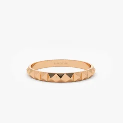 14K Gold Spike Pyramid Eternity Ring