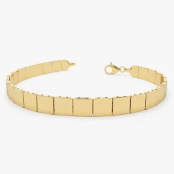 14k Gold Square Link Stacking Bracelet