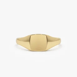 14k Gold Square Signet Ring