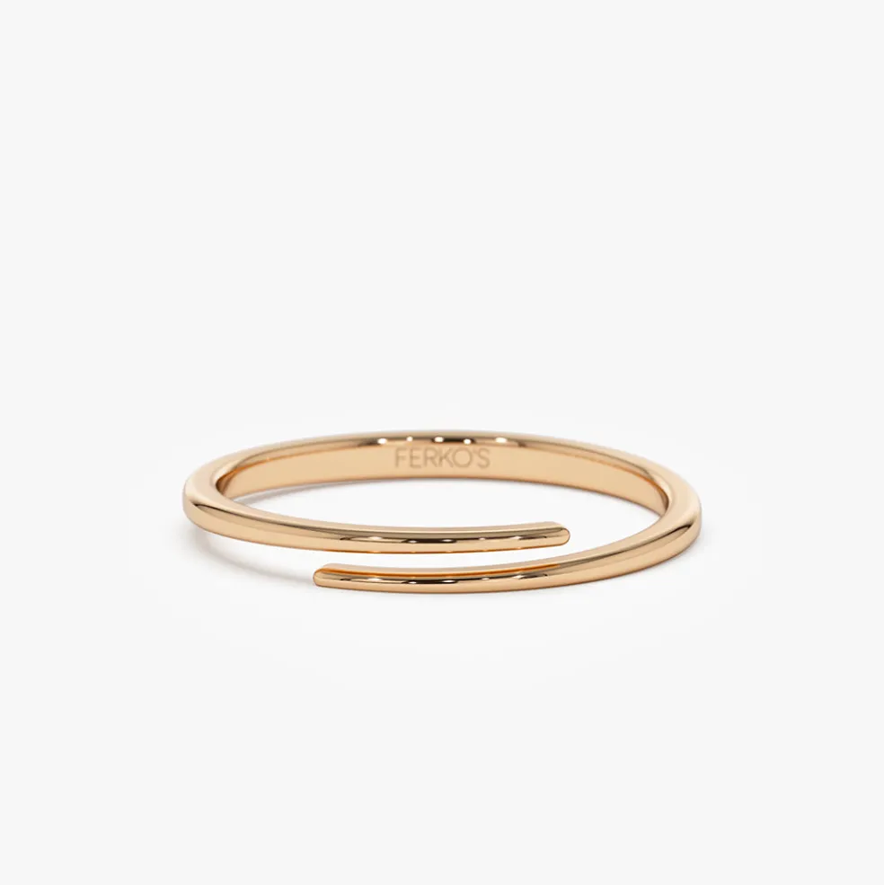 14k Gold Stacking Criss Cross Ring
