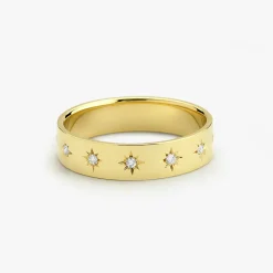 14K Gold Starburst Band
