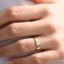 14K Gold Starburst Band