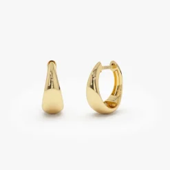 14k Gold Teardrop Hoop Earrings