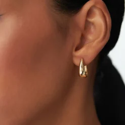 14k Gold Teardrop Hoop Earrings