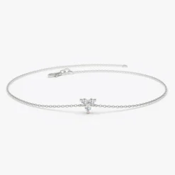 14K Gold Three Diamond Floating Bracelet