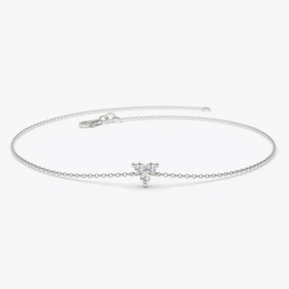 14K Gold Three Diamond Floating Bracelet