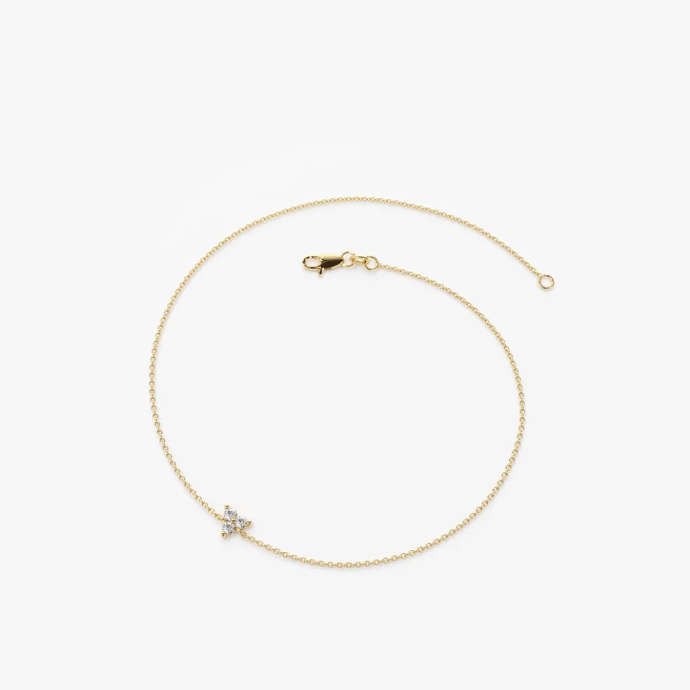 14K Gold Three Diamond Floating Bracelet
