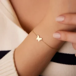 14K Gold Trendy Gold Butterfly Bracelet