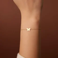 14K Gold Trendy Gold Butterfly Bracelet