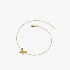 14K Gold Trendy Gold Butterfly Bracelet