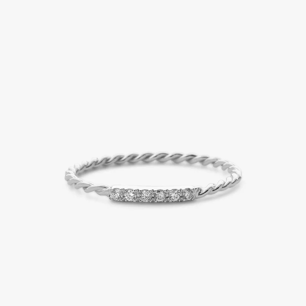 14K Gold Twisted Diamond Wedding Band
